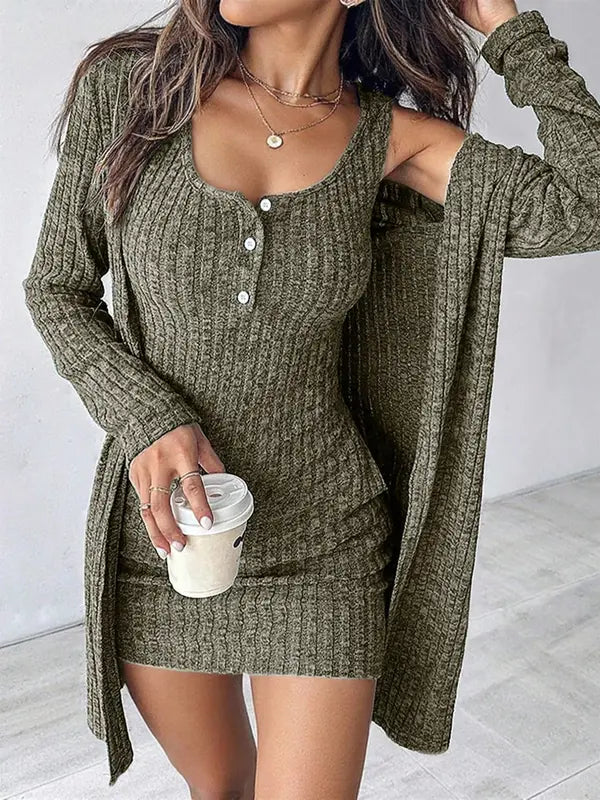 Women's Striped Dress Set