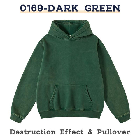 Unisex Casual Oversized Acid Wash tops Hoodie Pullover