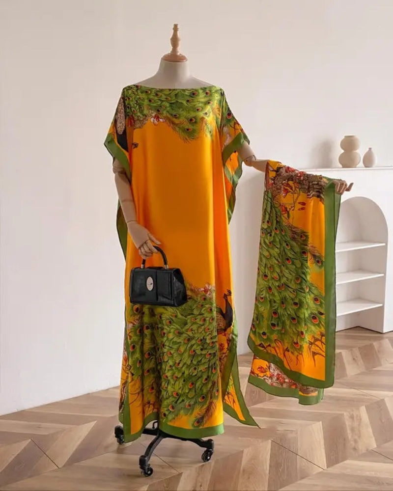 Women's Floral Elegant Casual Scarf & Cape Shawl Set