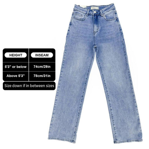 Women's Minimalist High Waist Denim Stretch Wide Leg Jeans