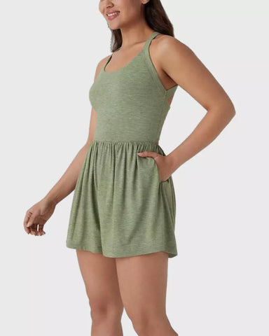 Backless Twisted Side Pocket 2-in-1 Resort Romper-Edition