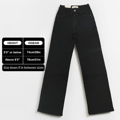 Women's Minimalist High Waist Denim Stretch Wide Leg Jeans