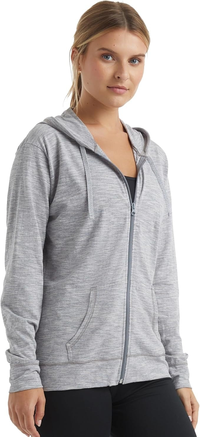 Hanes Women’s Slub Knit Full-Zip Hoodie, Textured Cotton Zip-Up T-Shirt Hoodie for Women