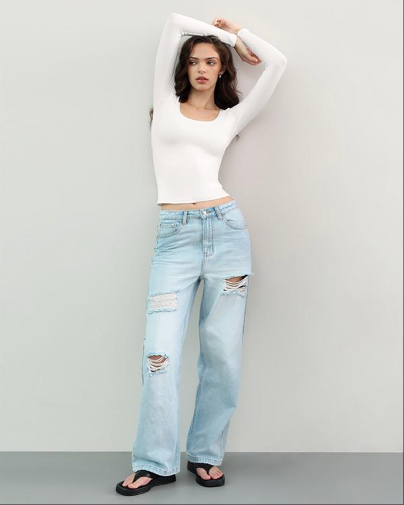 Women's Basic Double Layering Tight Slim Fit T Shirts